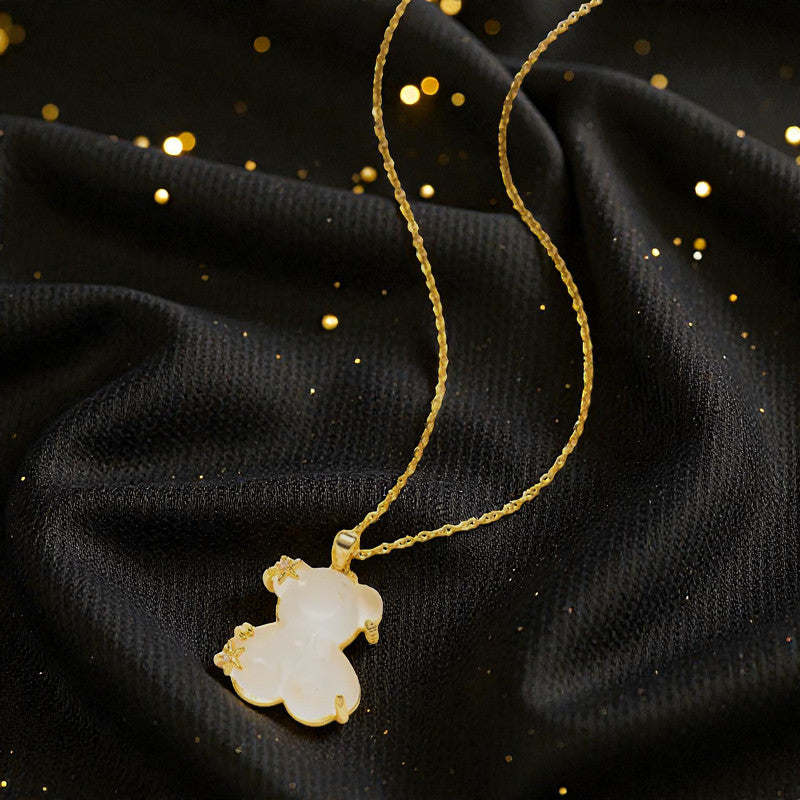 Collar Dorado "Osito Translucido"