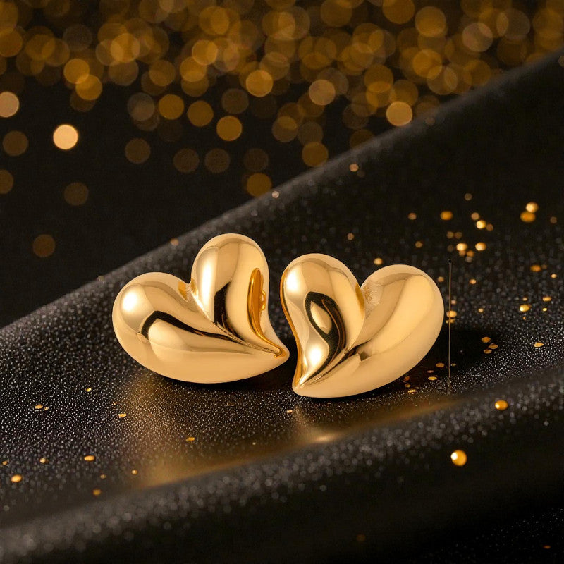 Aretes de Corazón "Infinite Love" en Dorado