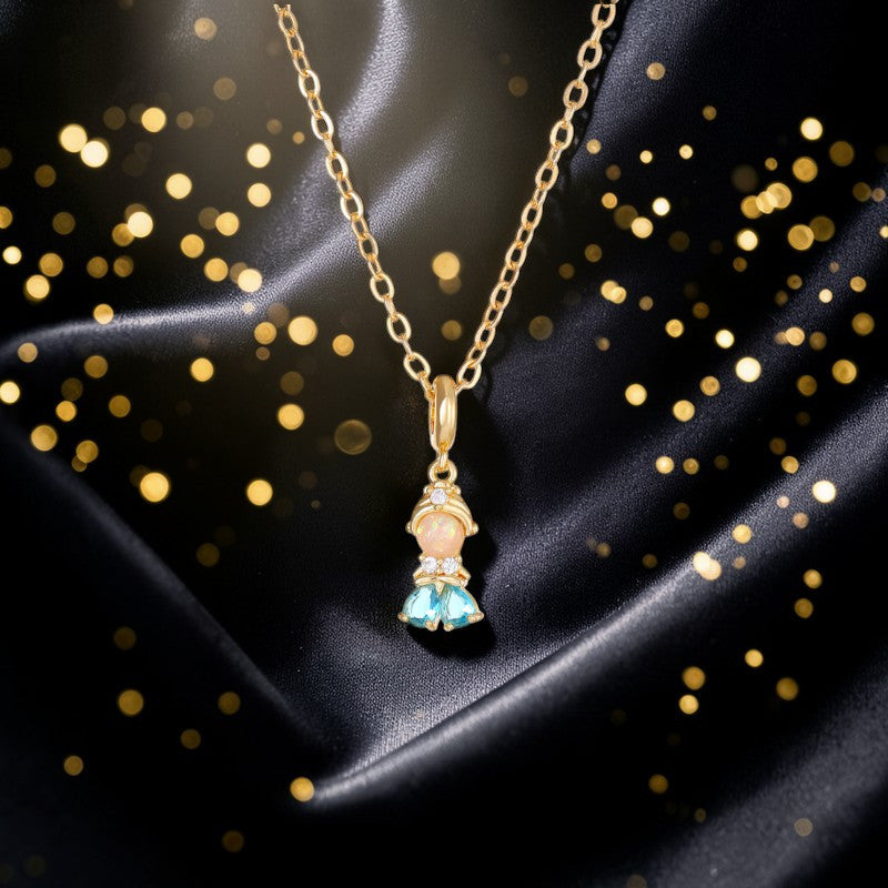 Collar Dorado "Pequeña Princesa Azul"