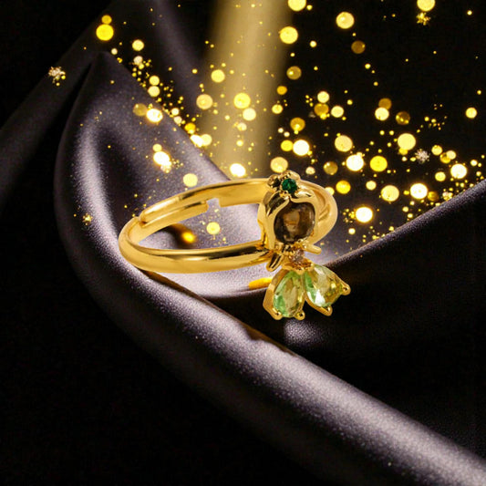 Anillo Dorado Princesa de Cristal Amarillo