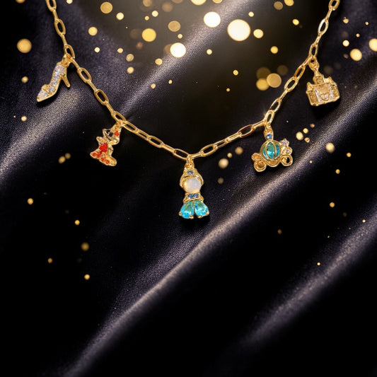 Pulsera Dorada Azual Aqua "Princesitas"