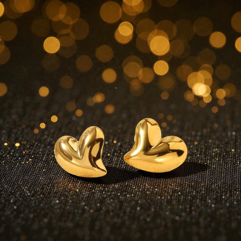 Aretes de Corazón "Infinite Love" en Dorado