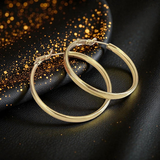 Arracadas de Aro "Essential Gold" de Tubo Grueso 50mm