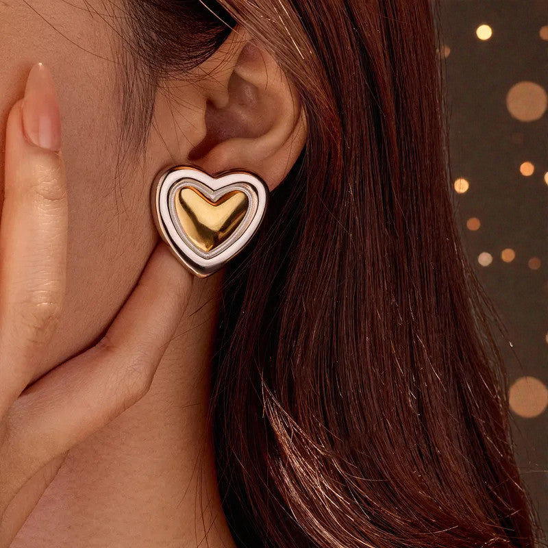 Aretes "Corazón Dual"