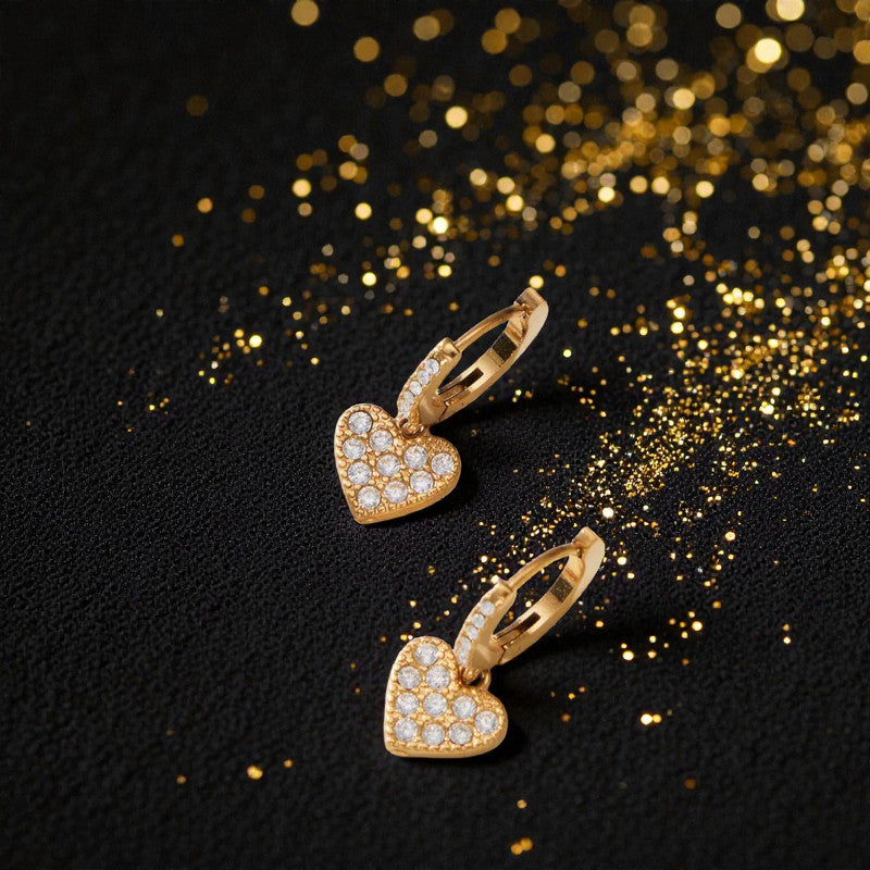 Aretes Dorados "Corazón Radiante"