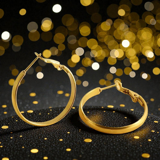 Arracadas de Aro "Essential Gold" de Tubo Grueso 40mm