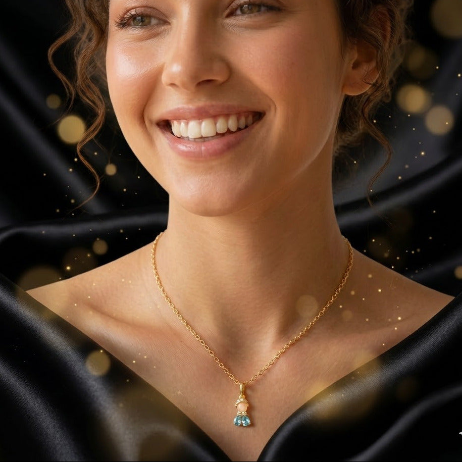 Collar Dorado "Pequeña Princesa Azul"