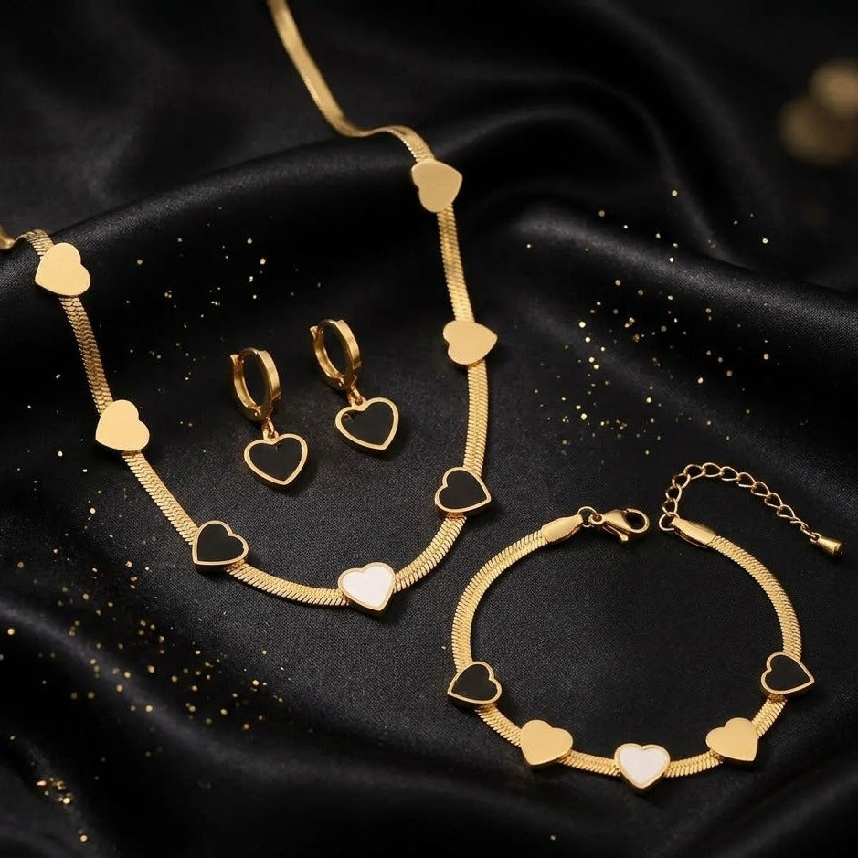 Conjunto Dorado 3 Piezas "Corazon Fidelidad"