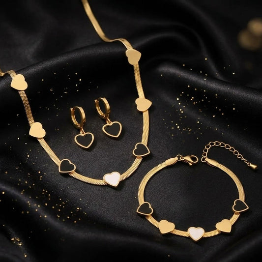 Conjunto Dorado 3 Piezas "Corazon Fidelidad"