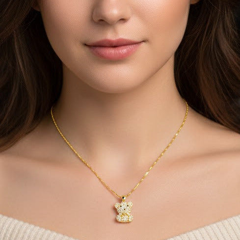 Collar Dorado "Osito Luz"