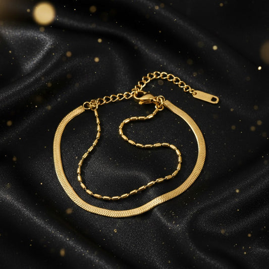 Pulsera Dos Capas Dorada "Hermón"