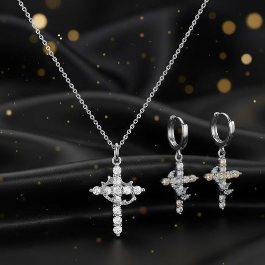 Conjunto Plateado 2 Piezas "Corona de Gloria"