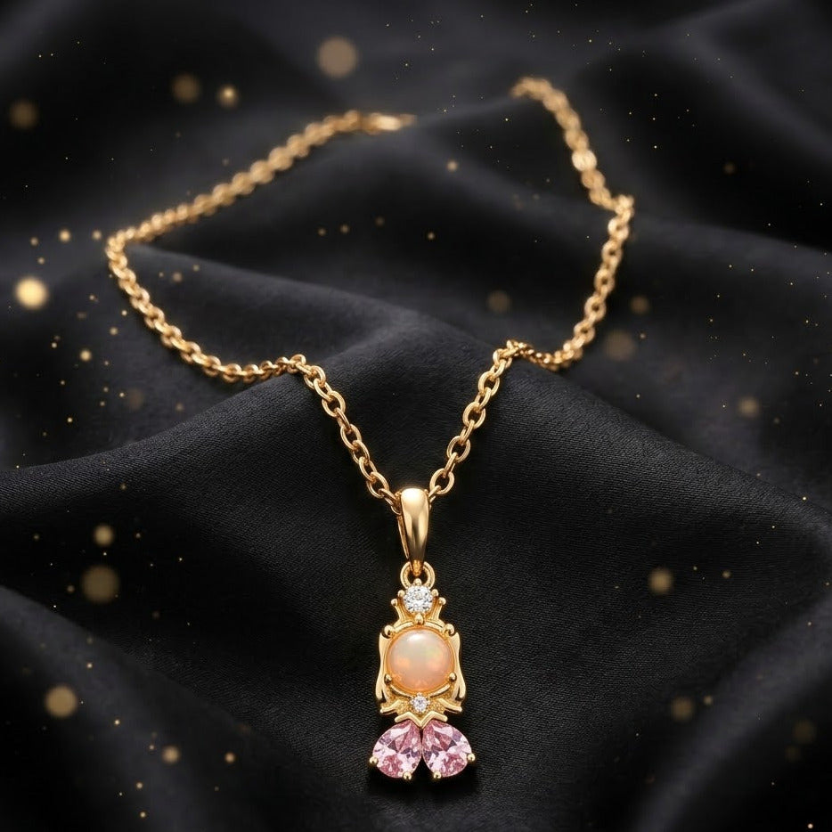 Collar Dorado "Pequeña Princesa Rosa"