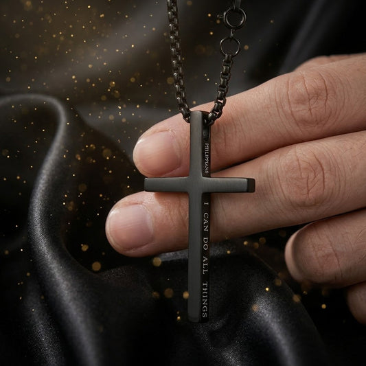 Collar Negro "Filipenses 4:13"