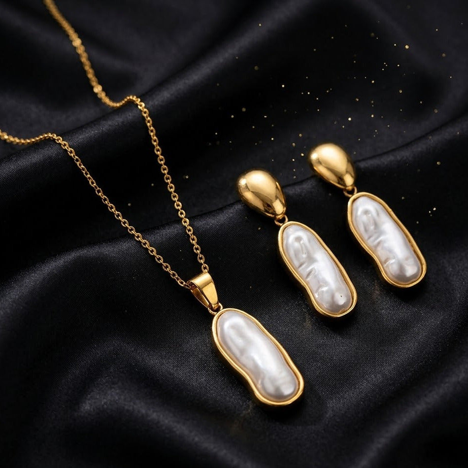 Conjunto - Collar/Aretes Derrame de Gloria Dorado / Outpouring of Glory