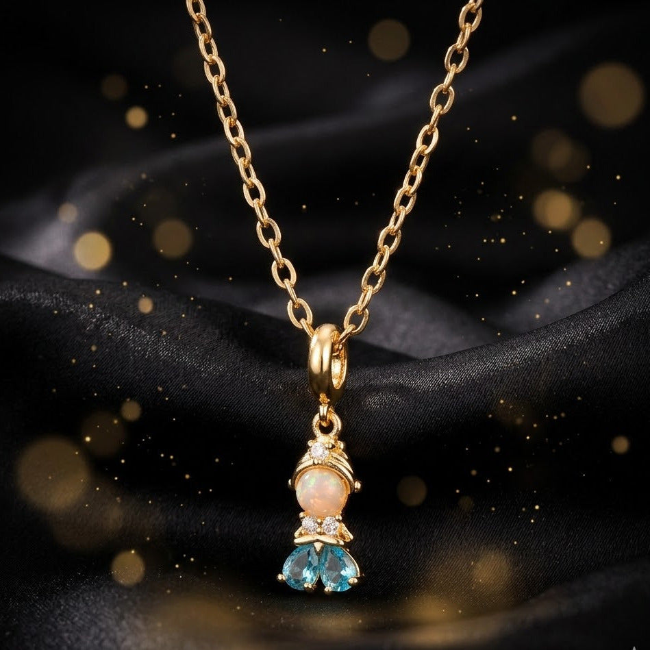 Collar Dorado "Pequeña Princesa Azul"