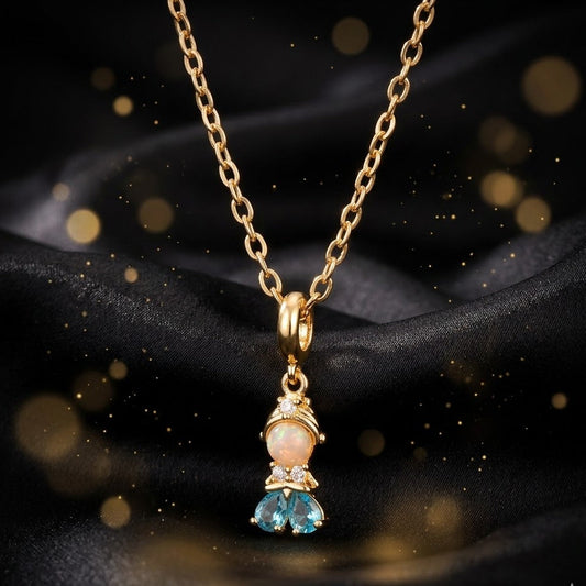 Collar Dorado "Pequeña Princesa Azul"