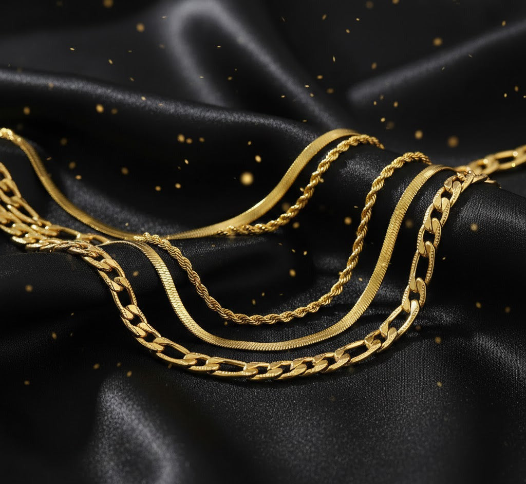 Set de 3 Collares Dorados "Golden Layering"