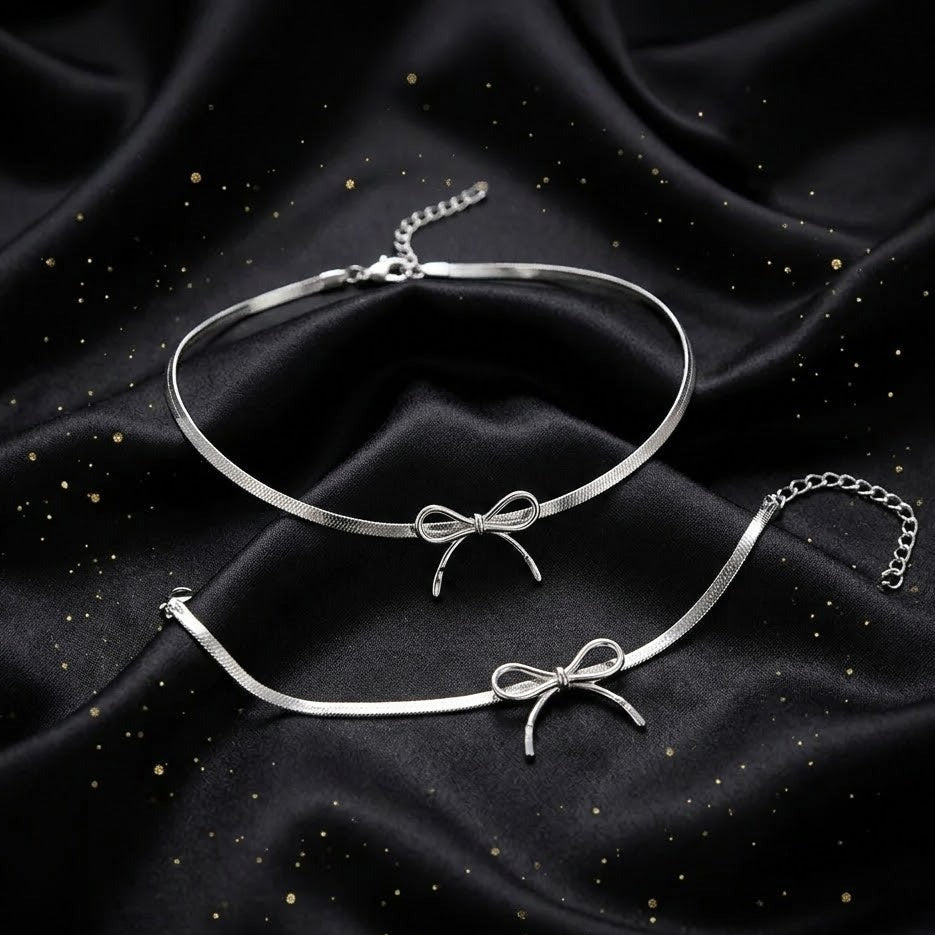 Conjunto Plateado 2 Piezas "Lazo de Gracia"