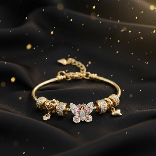 Brazalete Dorado "Fe y Brillo"  Mariposa