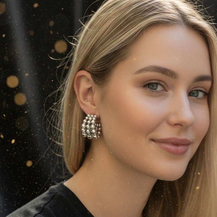 Aretes Triada Plateada